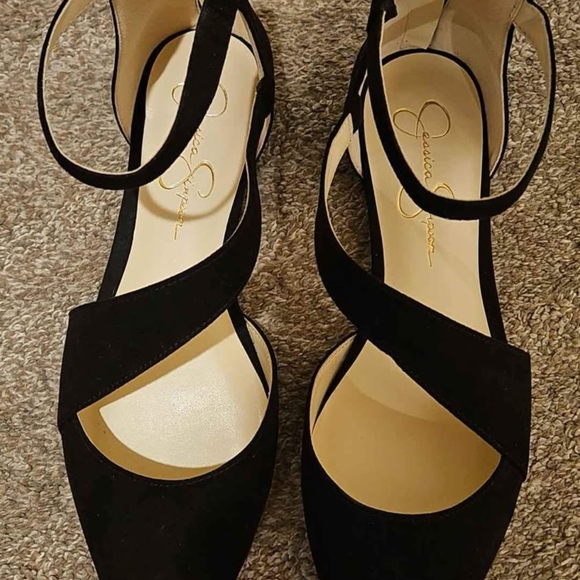 Jessica Simpson Black Strappy Heels - Picture 1 of 4